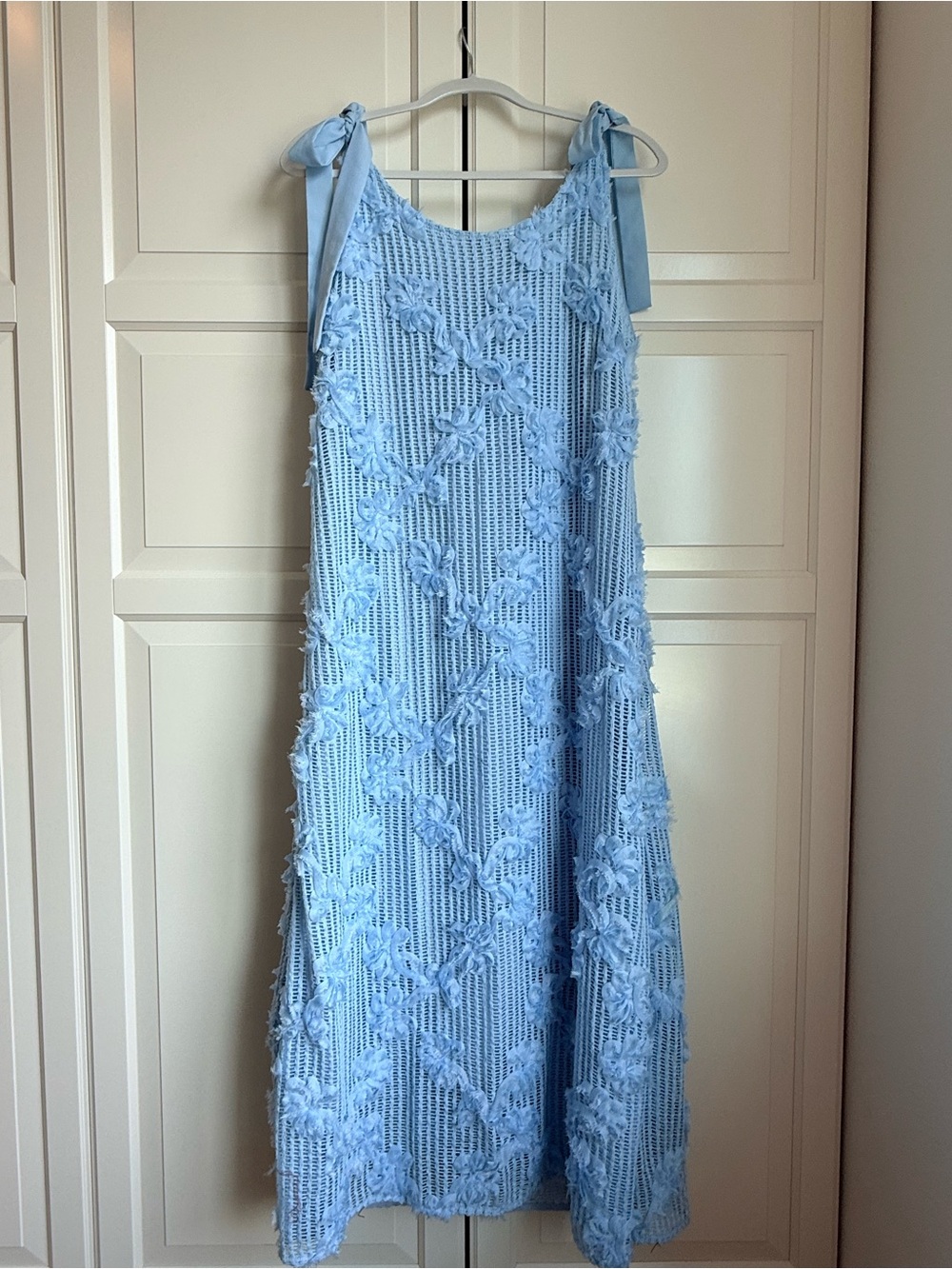 En Saison Textured Maxi Dress Size L Blue